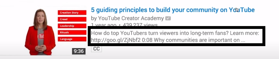dicas para fazer descrição no youtube